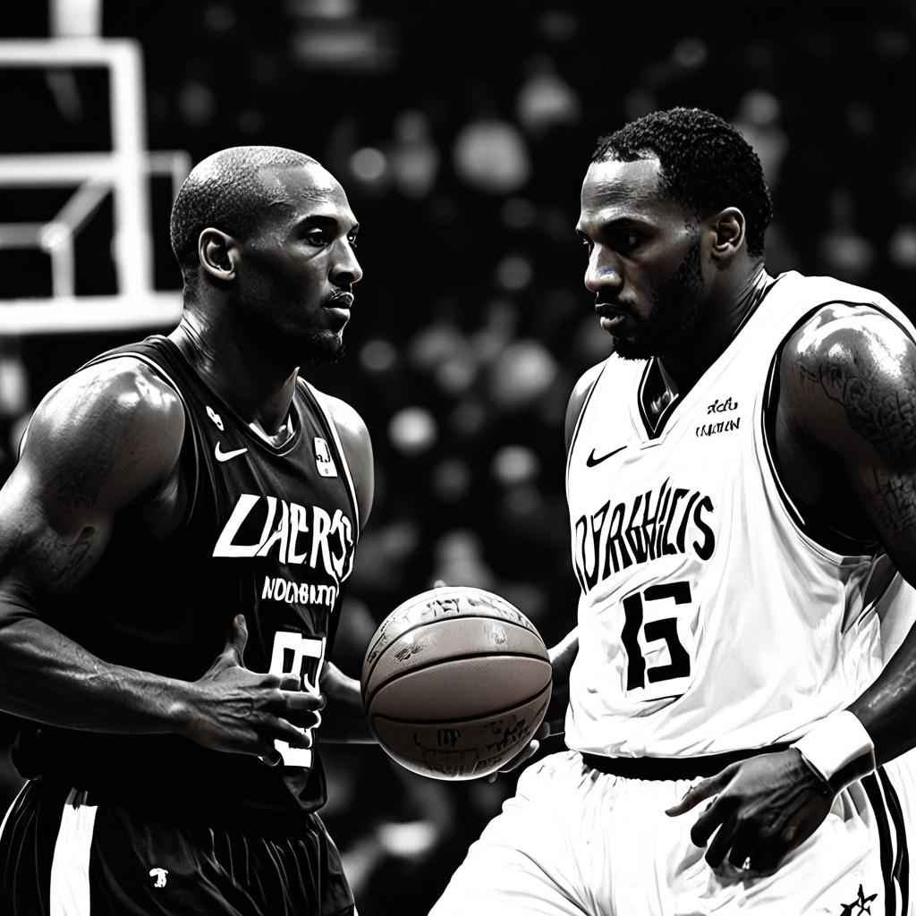 经典瞬间，NBA16全明星科比与詹皇争球照片背后的传奇对决